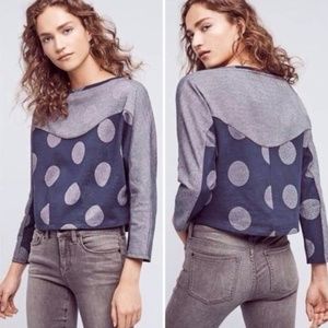 Anthro Postmark Metallic Crop Boxy Polka-Dot Top